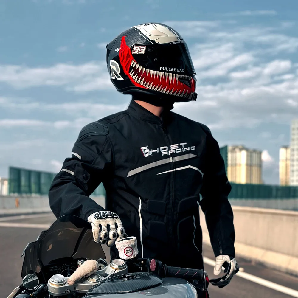 ゴーストレーシング男性オートバイジャケットパンツ M-5XL - Motorcycle Gear Jacket And Pants のレビューと価格