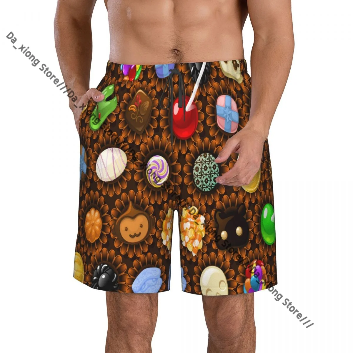 Mens Swimwear Swim Short Trunk Candy Crush Beach Board Shorts Swimming Surffing shorts