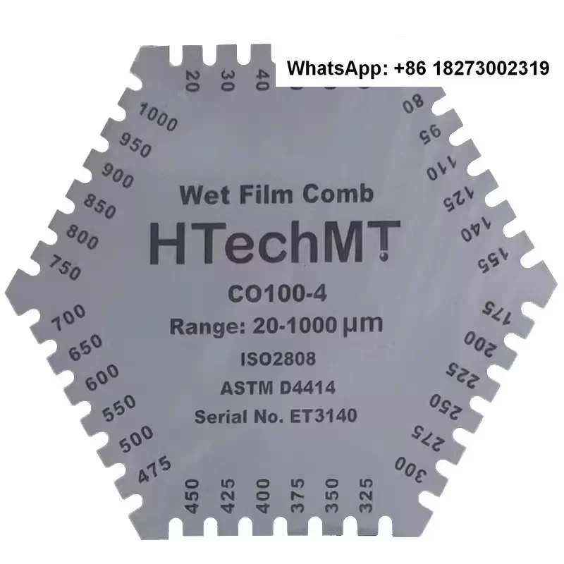 Wet film thickness gauge stainless steel hexagonal wet film comb thickness measurement Germany