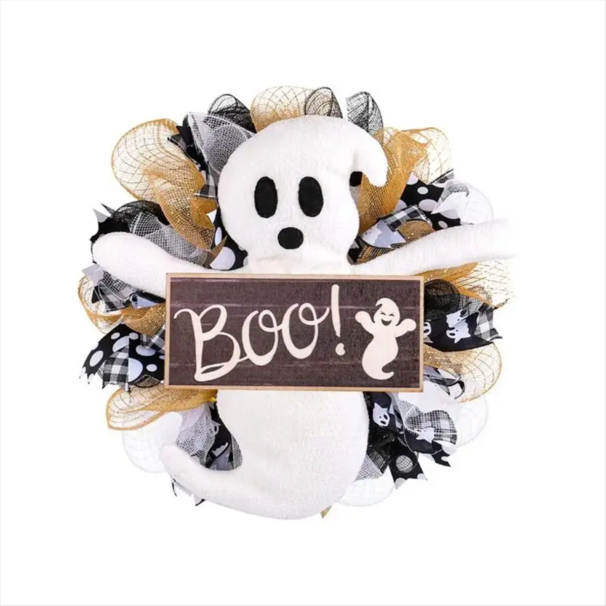 2026 NEW Halloween Wreaths for Front Door Boo Ghost Sign Halloween Door Hanger Halloween Decorations Boo Halloween Wreath