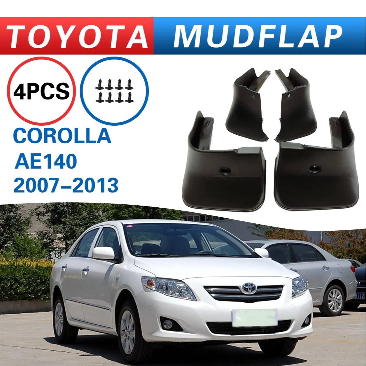 

For Toyota Corolla mudguard Corolla AE140 2007-2013,Splash proof mudguard, front and rear wheel fender