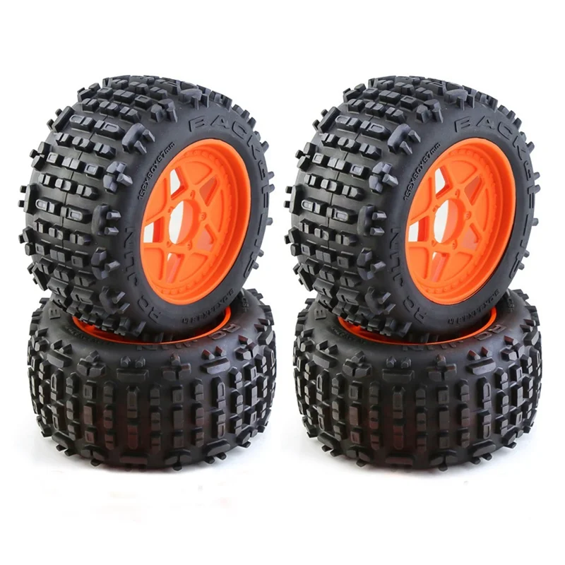 4Pc 152mm 1/8 1/10 for Monster Truck Tire with 12mm 14mm 17mm Wheel Hex for TRAXXAS Sledge E-Revo ARRMA KRATON Outcast,3