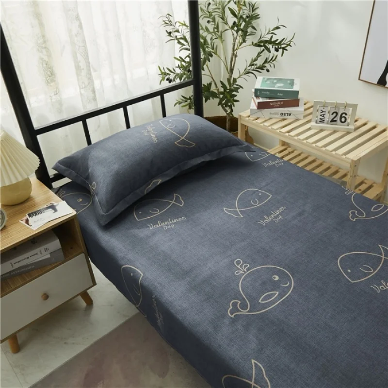 1pc Modern Single Bunk Be Sheet Soft 100% Polyester Flat Sheet Whale Printing Dormitory Student Linens Kids Adult 120*210cm