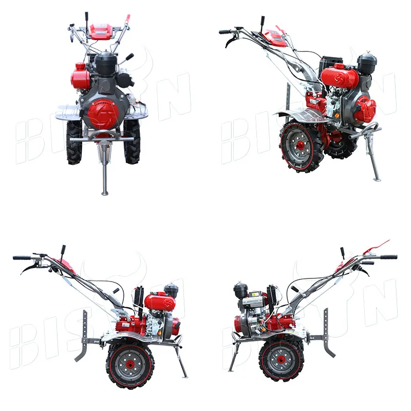 BISON China Diesel Engine Power Tiller Rotary Cultivator With 1 Year Warranty