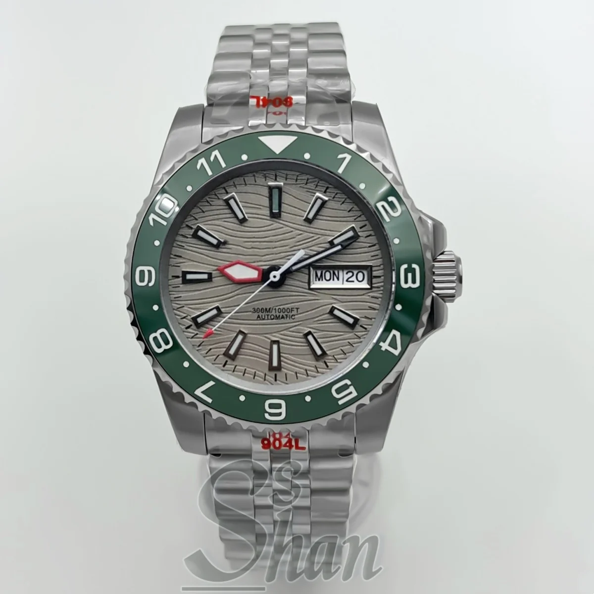 تتميز ساعة أوتوماتيكية فاخرة للرجال NH36 40 ملم بزجاج الياقوت وإطار سيراميك دوار أحادي الاتجاه ونوافذ عرض مزدوجة التاريخ #4