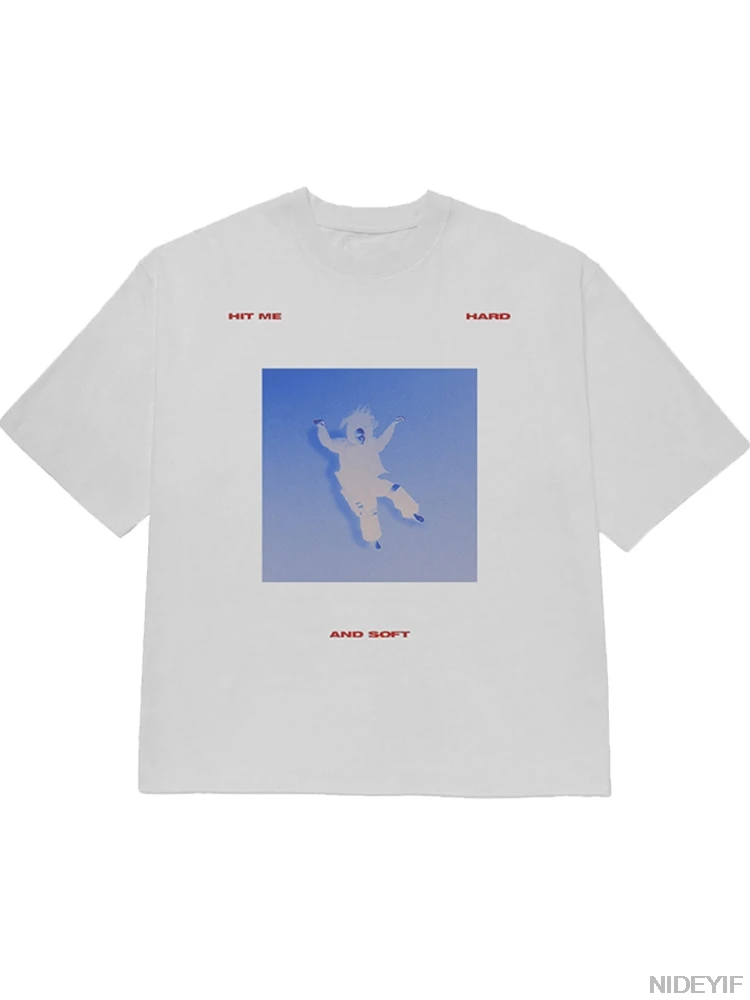 New Album HIT ME HARD AND SOFT 2025 Tour T-shirt Hip Hop B-Billie Tops O-Neck Short Sleeves Eilish Men‘s Women high quality Tees