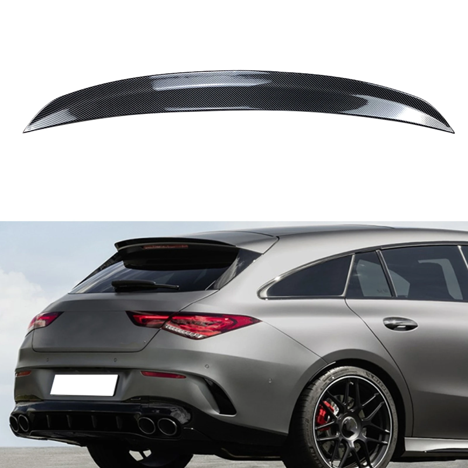 For Mercedes Benz CLA Class X118 CLA200 CLA260 CLA35 CLA45 AMG 2019-2022 Hatchback Rear Trunk Lid Roof Spoiler Wing Splitter Lip