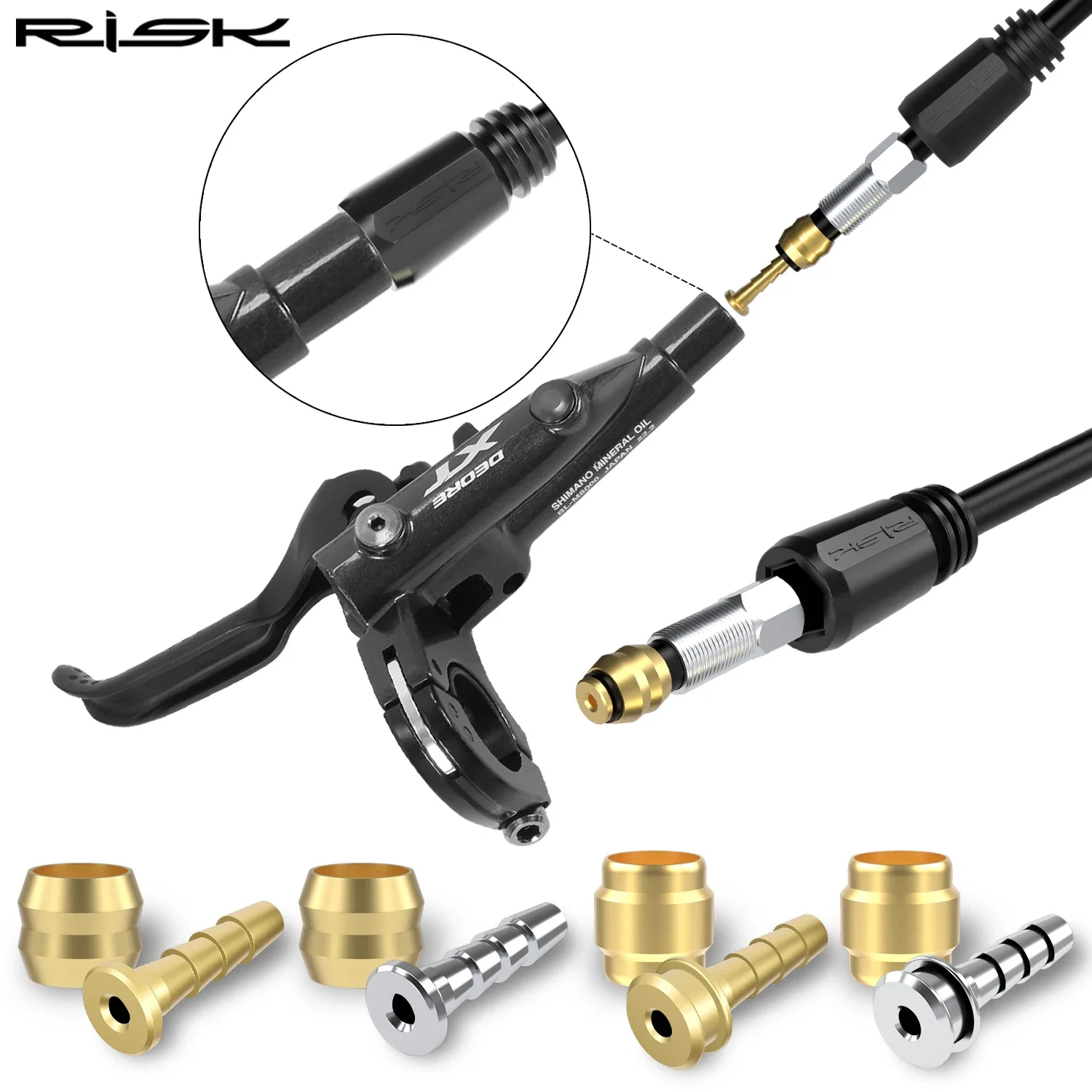 RISK MTB Bike Hydraulic Brake Hose Oil Needle Head for BH90 BH59 SRAM MAGURA Mountain Bicycle Olive Head Pressing Ring and Bolts