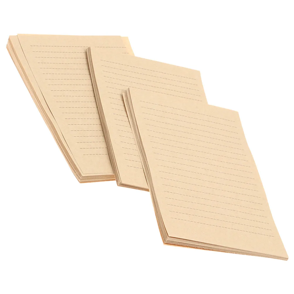 

50 Sheets Vintage Kraft Paper Letter Set Lined Writing Stationery for Calligraphy Handwriting Practice Sketching Doodling