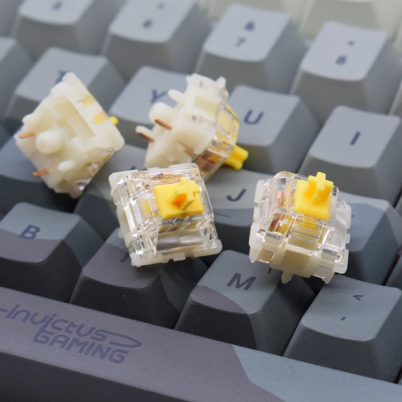 Przełączniki GATERON KS-9 Silent 2.0, 5-pinowe, liniowe, żółte, czerwone, czarne, białe, RGB SMD, DIY, hotswap, 35 sztuk w opakowaniu, do klawiatur mechanicznych. — zdjęcie produktu 3