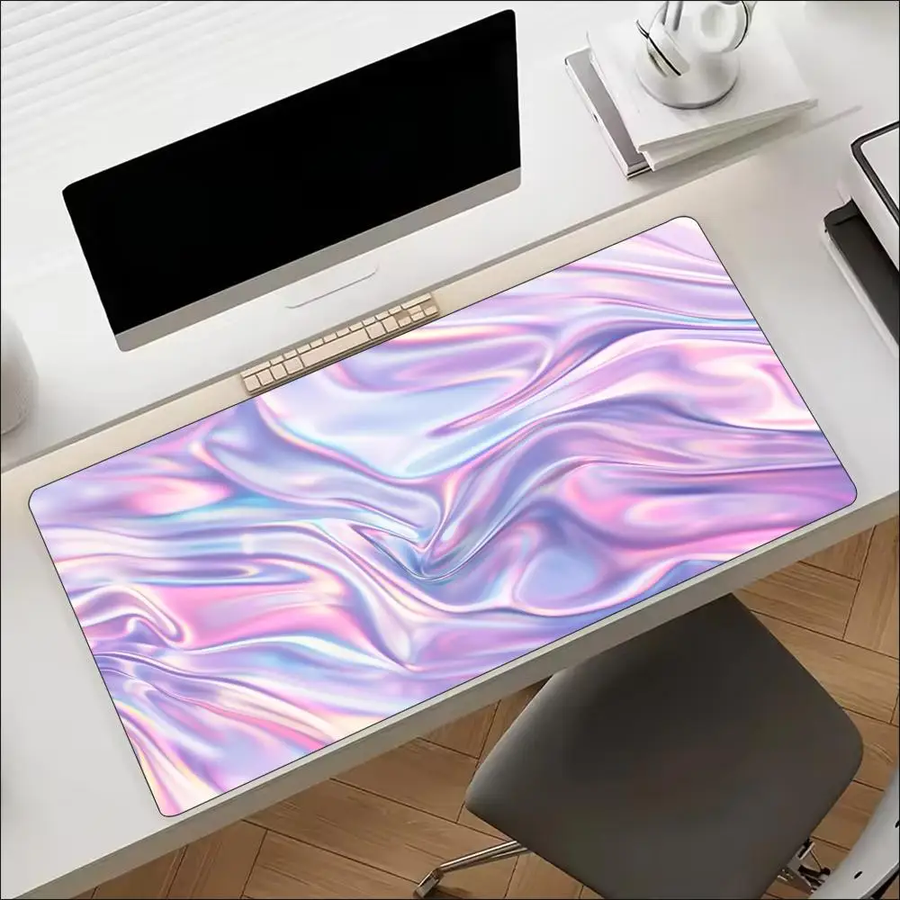 Fluid Silk Gradient Gaming Mouse Pad XXL Desk Mat, Non-Slip Rubber Base Smooth Surface, Keyboard Desk Mat for Office Esports