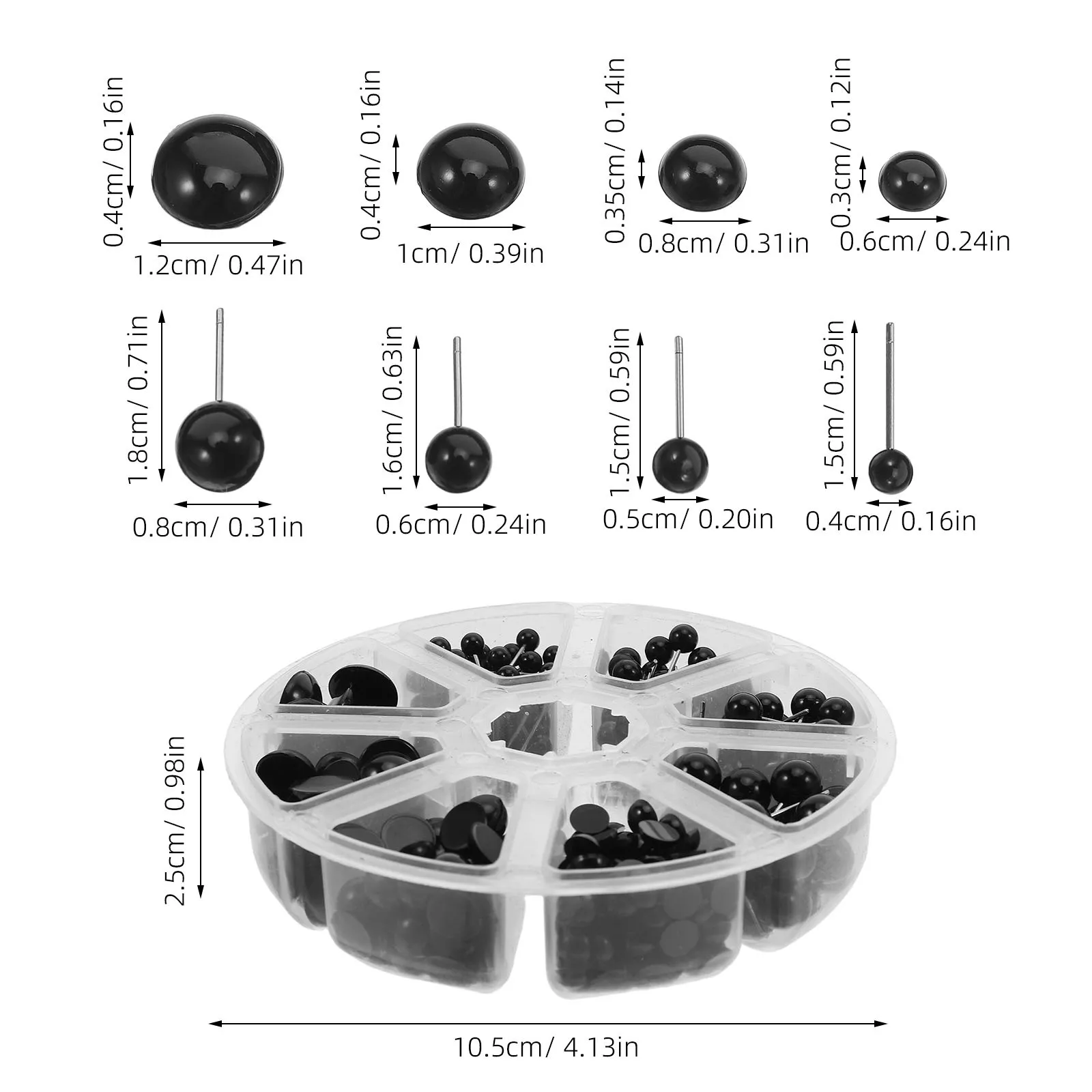 1Set Ambachtelijke Ogen voor Knuffels Zwart Plastic Veiligheidsogen met Ringen voor DIY Zachte Dieren Maken Realistische Fake Eye Ballen