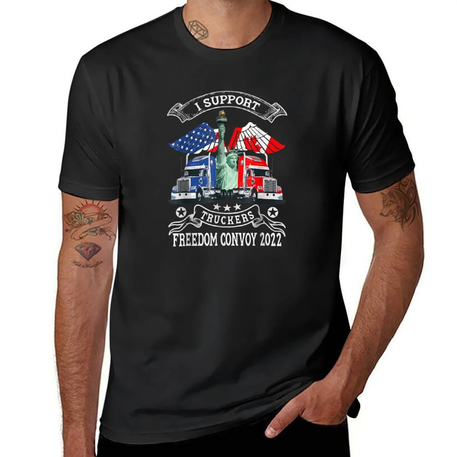 I Support Truckers Freedom Convoy 2022 T- T-Shirt new edition plus sizes vintage clothes graphics mens t shirt