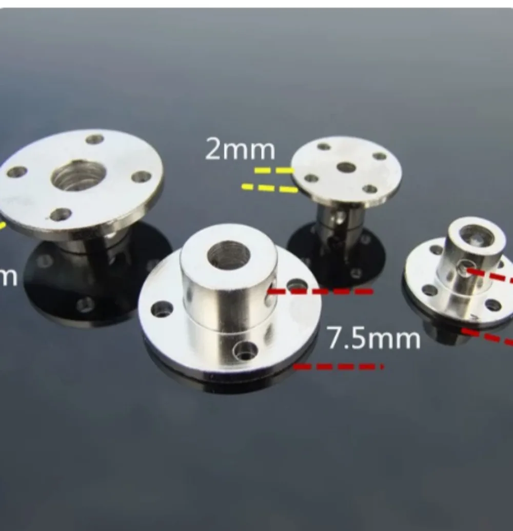 5Pcs  Rigid Flange Couplings - 3/3.17/4/5/6/6.35/7/8/10/11/12mm Motor Guide Shaft Couplers & Support Connectors