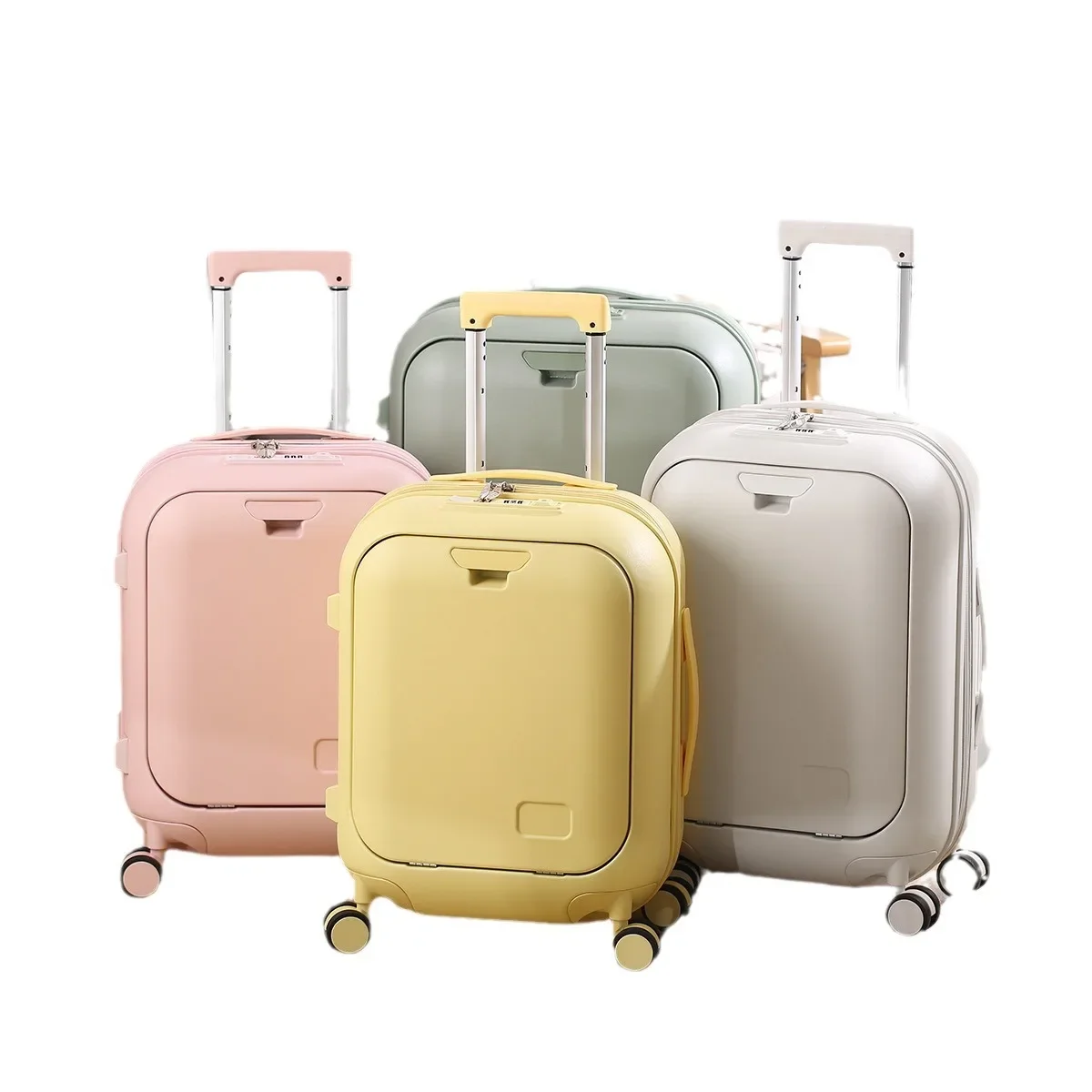 Luggage Suitcase Compartment Front Opening 18 20 24 Inch Boarding Trolley Box 18 Inch Small Password Box for Travel