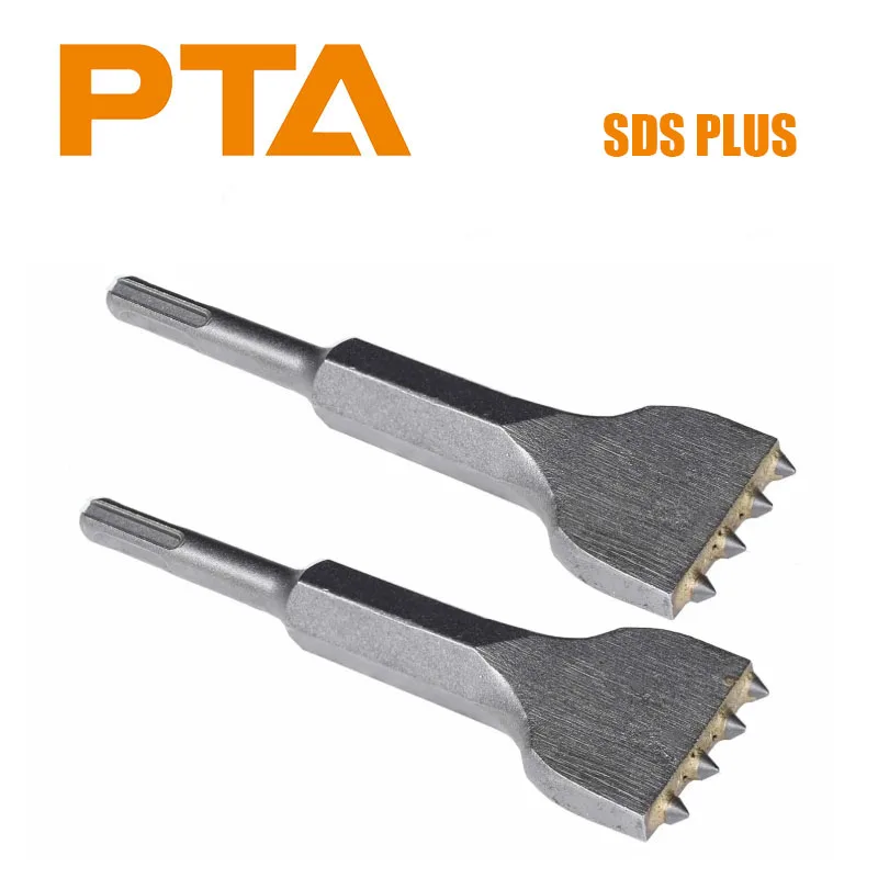 SDS‑Plus Tuckpointing Mortar Raking Bit, 4 Tips Concrete Bushing Tool Bit for Rotary Hammer, Tile Thinset Removal Floor Scraper