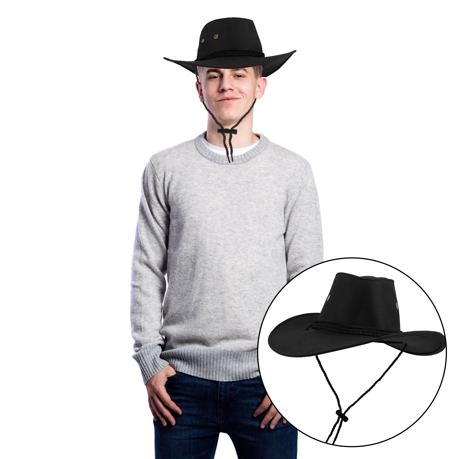 

Cowboy Hat Style Adults Mens Cowboy Hats Party Beach Women Cowgirl Party Hats Strong Structure Polyester Material
