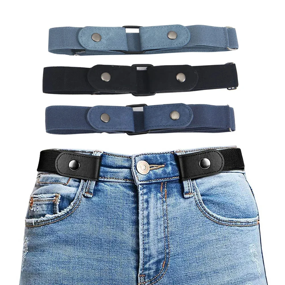 Buckle-Free Adjustable Elastic Stretch Belt, No Buckle Invisible Belt for Men Women Casual Jean Pant Dress, No Hassle Waist Belt