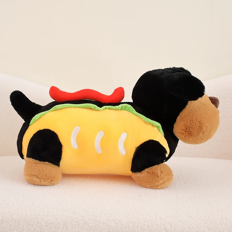 Kreatives Geschenk Hot Dog geformt Welpen Plüschtiere Feins chm ecker Sandwich Dackel Hund weiche Puppe Sofa Wurf kissen Kawaii Tasche