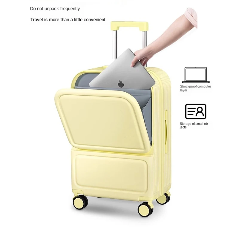 New Front Opening Luggage 20-inch Boarding Suitcase Multifunctional Cup Holder Suitcases 28-inch Large-capacity Trolley Case