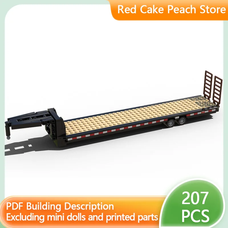 

City Car Model MOC Building Bricks Gooseneck Flatbed Trailer Modular Technology Children Holiday Gifts Assemble Toys Suit