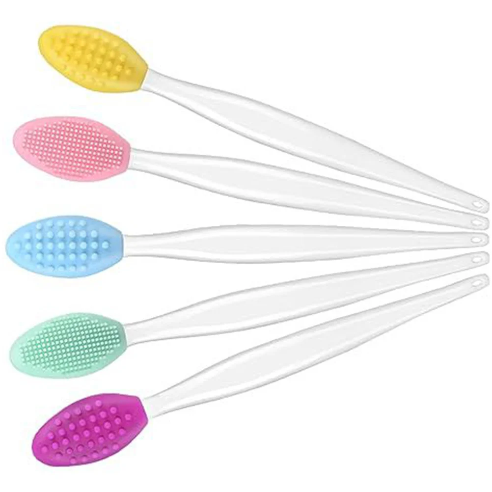 5 Pcs Silicone Lip Brush Scrubber Tool Exfoliator Nose Exfoliate Silica Gel Facial Tools