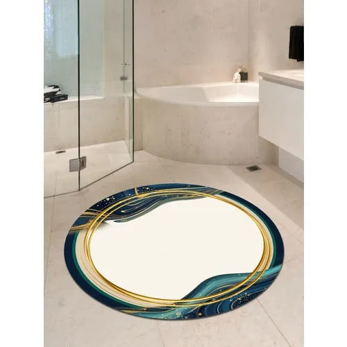 Ardizayn Aqua Marine 120x120 cm. Slip-Resistant Not Peel Leather Outsole Round Bath Mat