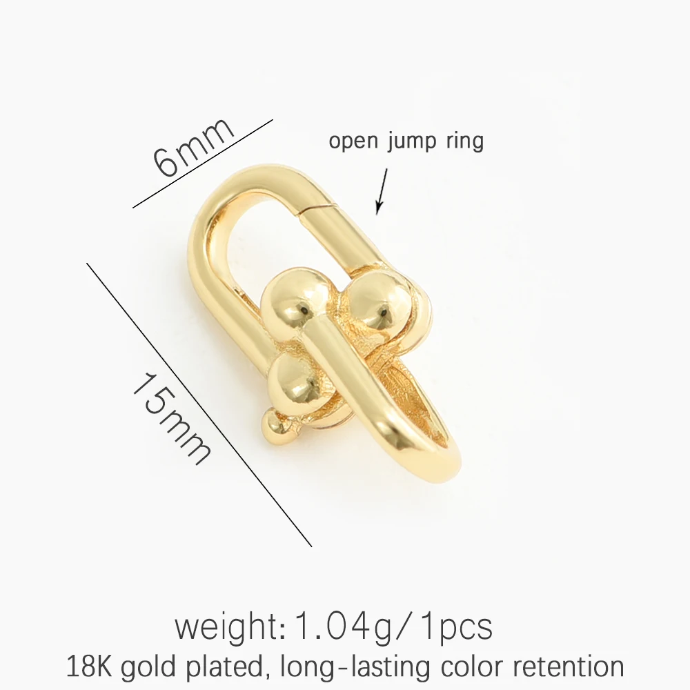 1PCS 18K Gold Plated Spring Clasps Push Clasps For DIY Handmade Jewelry Making Findings Accessories For Women Nickel Free