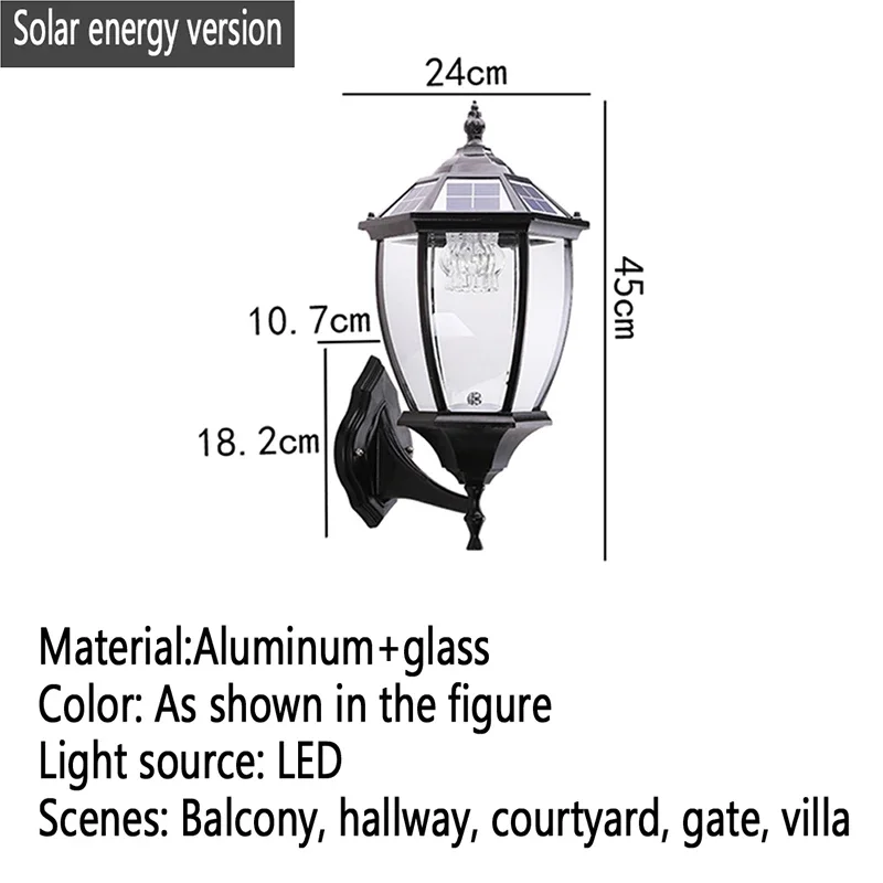 Sean-モダンなソーラー屋外ウォールランプ,シンプル,防水,クリエイティブ,バルコニー,廊下,パティオ,ヴィラ,ゲート,ホテル