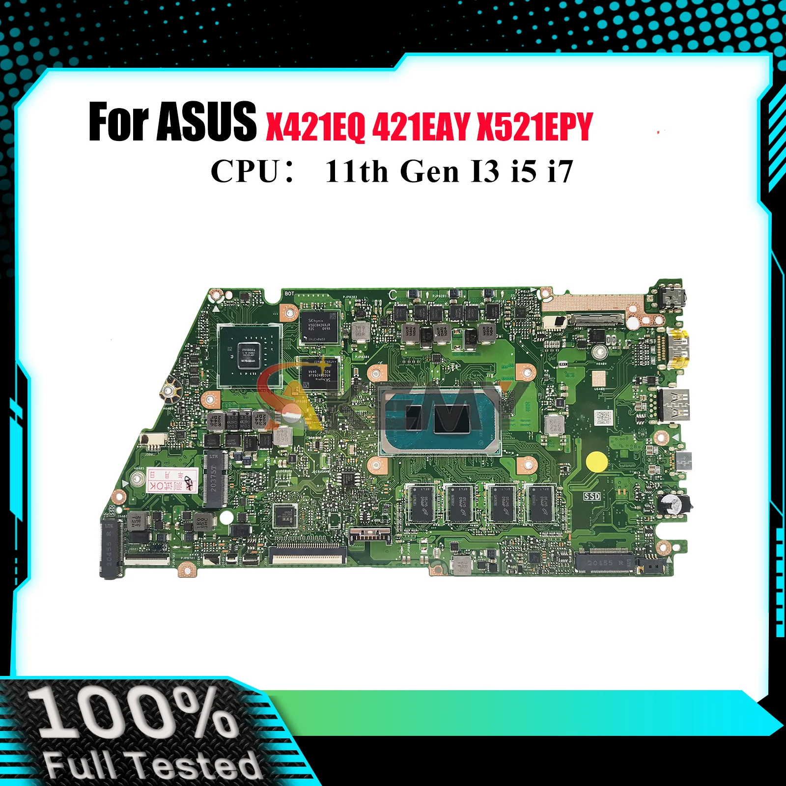 

X421EQY Laptop Motherboard For ASUS I521E X521EPY X421EQ S533E V533E K533E R521E 421EAY X521EQ X521E Mainboard 11th Gen I3 i5 i7