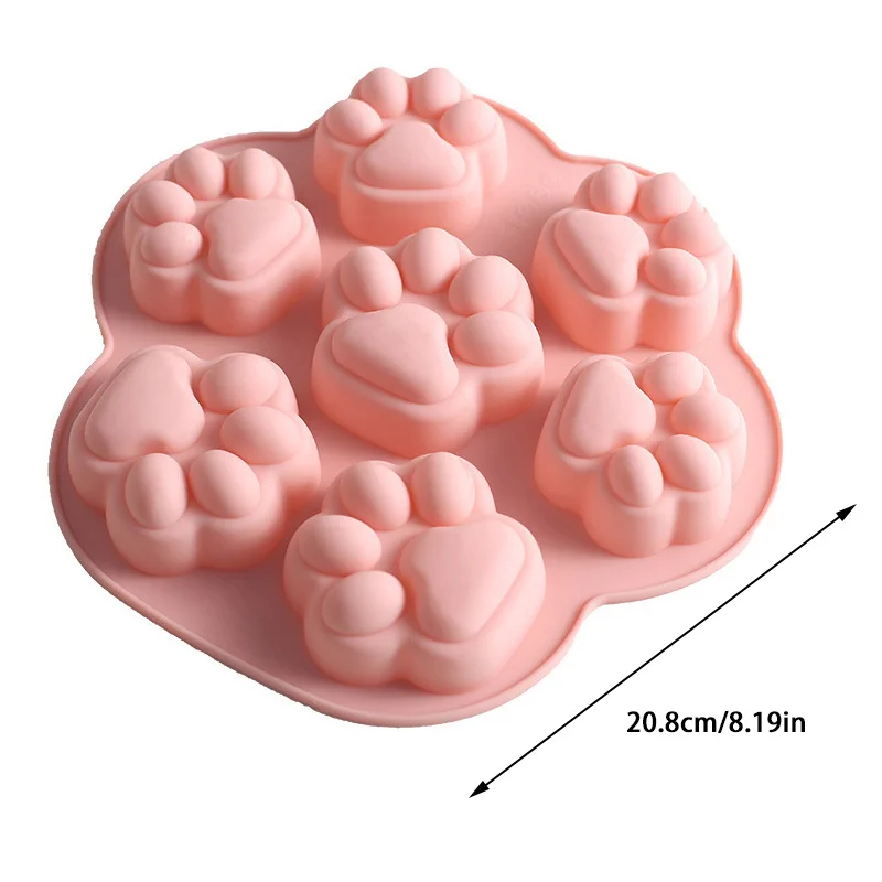 Silicone Paw Print Mold, 7 Cavity Dog Molds Non-Stick Food Grade Silicone Molds for Making Cookie, Candy, Chocolate, Jelly