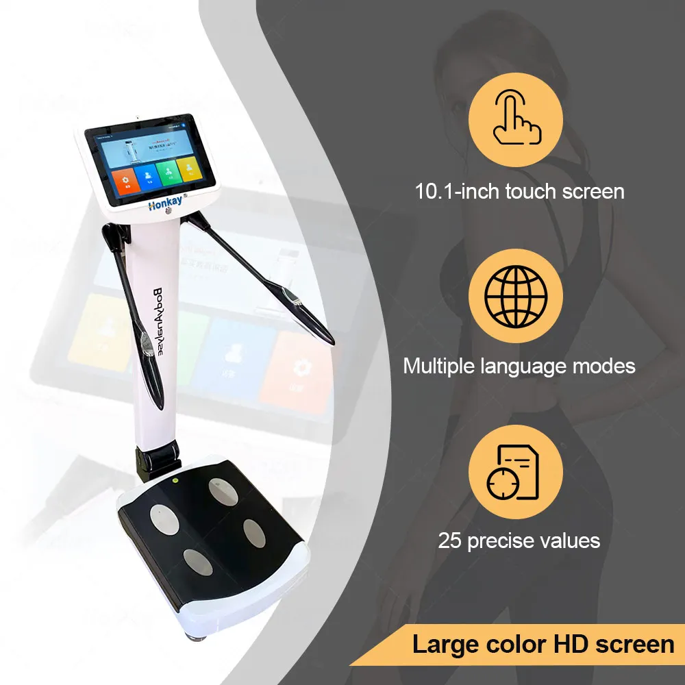 Professional BMI Full Body Composition Analyzer System Weight Scale Scanning Machine For Body Elements Analysis With Printer