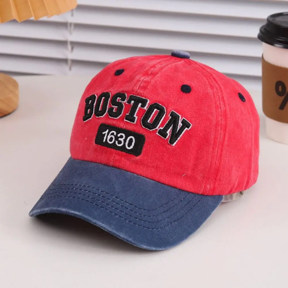 خمر المرقعة الطفل قبعة بيسبول القطن الكورية نمط رسالة بلغت ذروتها قبعة قابل للتعديل قناع الأطفال Sunhat السفر #4