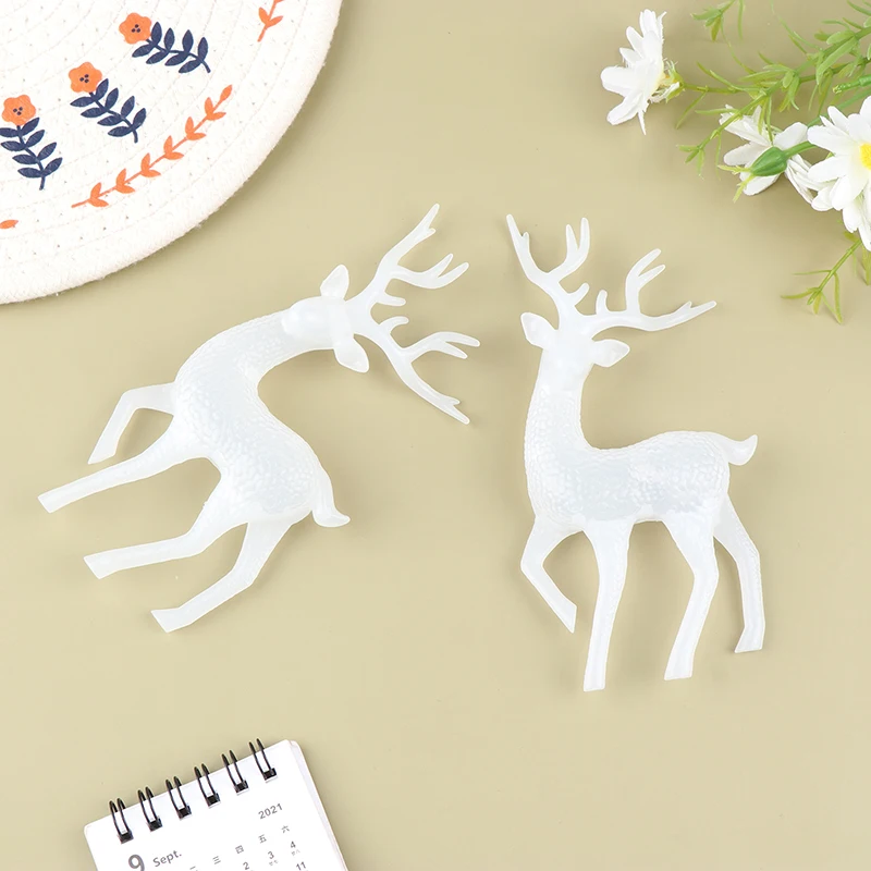 1Pc Christmas Sika Deer Elk Reindeer Fairy Animal Statue Home Simulation Shop Display Cabinet Ornaments Tale Garden Props