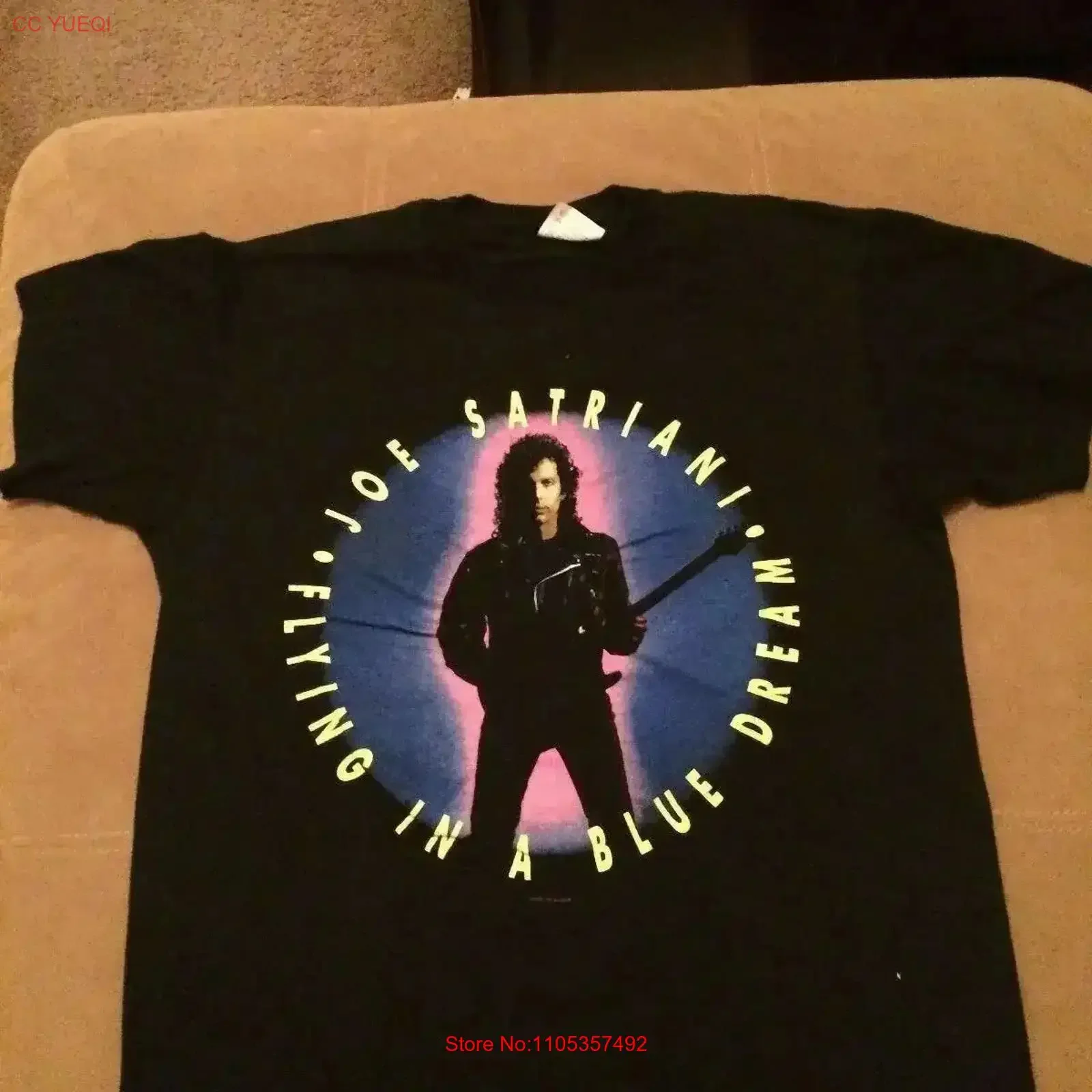 Authentic Vintage Tour Concert T Shirt Joe Satriani Flying in Blue Dream vintage Washed graphic Stylish Slightly homme Casual