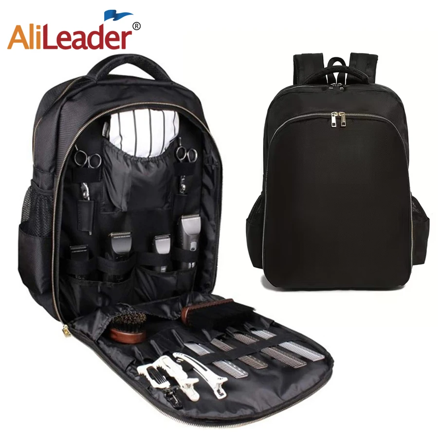 

Черный портативный рюкзак для машинок для стрижки и принадлежностей, органайзер для парикмахерских инструментов, большая дорожная сумка для барберов и стилистов