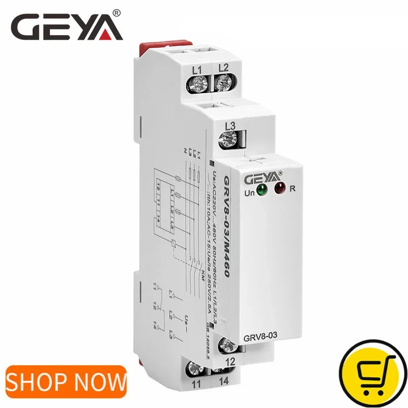 GEYA GRV8-03 Phase Sequence Relay and Phase Failure Protection Relay 8A 10A 1SPDT 2SPDT Phase Relay