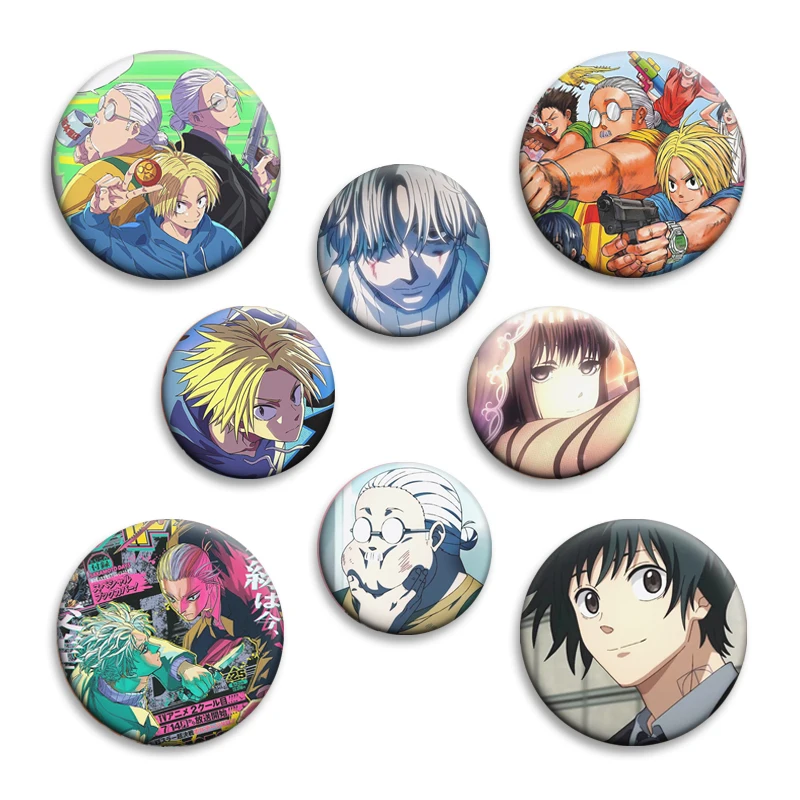 

Anime Taro Sakamoto DAYS Enamel Pin Takamura Kindaka Oki Shishiba Hyo Character Badge Tinplate Brooch for Bag Clothes Decor Gift