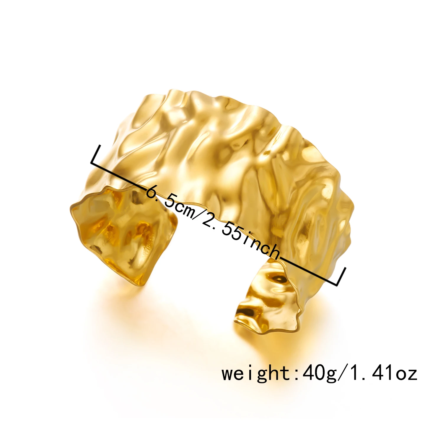 Vintage Unregelmäßige Armband für Frauen Edelstahl Gold Farbe Offene Manschette Armreif Exquisite Luxus Wasserdicht Schmuck Zubehör – Detail 11