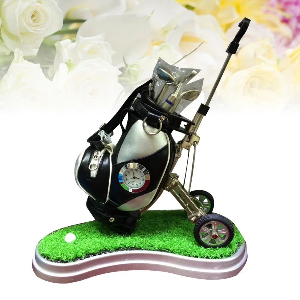

Simulation Golf Ball Pen Container Retro Zinc Alloy PU Creative Pen Box Desktop Organizer Gift for Office Desk Decoration