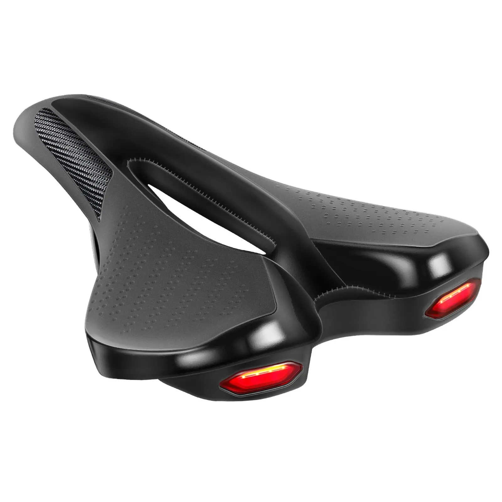 Bicycle Road MTB Bike SaddleSeat With Warning Taillight USB Charging Mountain Cycling Racing PU Breathable Soft Seat Cushion