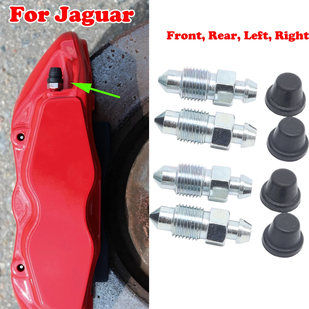 

Для Jaguar S-Type 1999-2008 X-Type комплект винтов для прокачки суппорта передние и задние выпускные клапаны с резиновыми пылезащитными колпачками тормозная система
