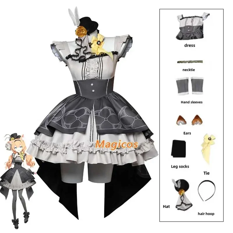 FC6Game Blue Archive Iochi Marī Cosplay Costume Wig Princess Dress Lolita Skirt Woman Cute Halloween Carnival Christmas Par@FC8！
