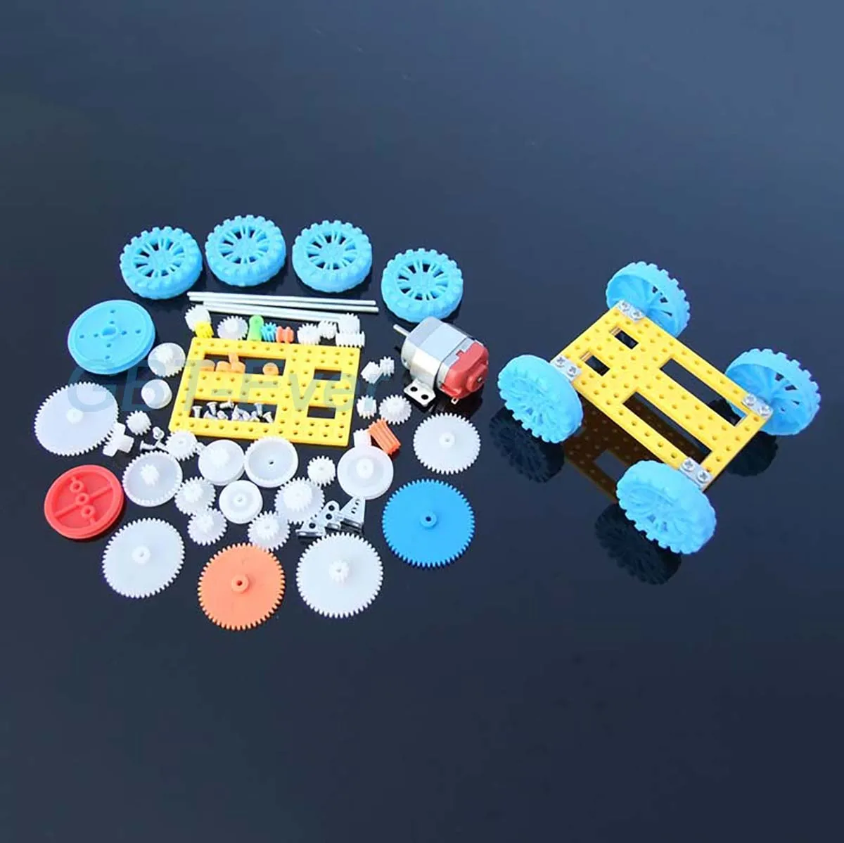 

50 Styles Plastic Gear Bag 130 Motor Transmission Gear DIY Handmade Toy Accessories Small Car Frame Parts Package 77Pcs