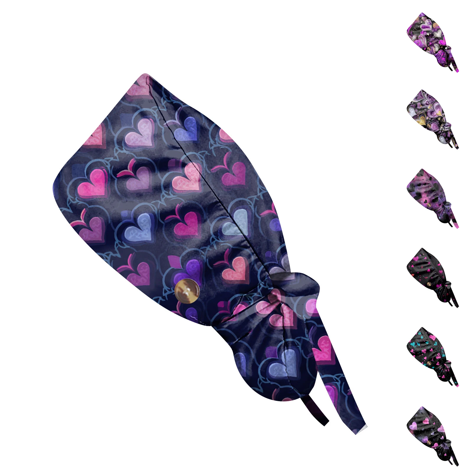 Operation Headgear Hat Nurse Cap Bandanna Printed Valentine's Day Hat Soft Breathable Surgical Cap Headwear Hospital Accessories