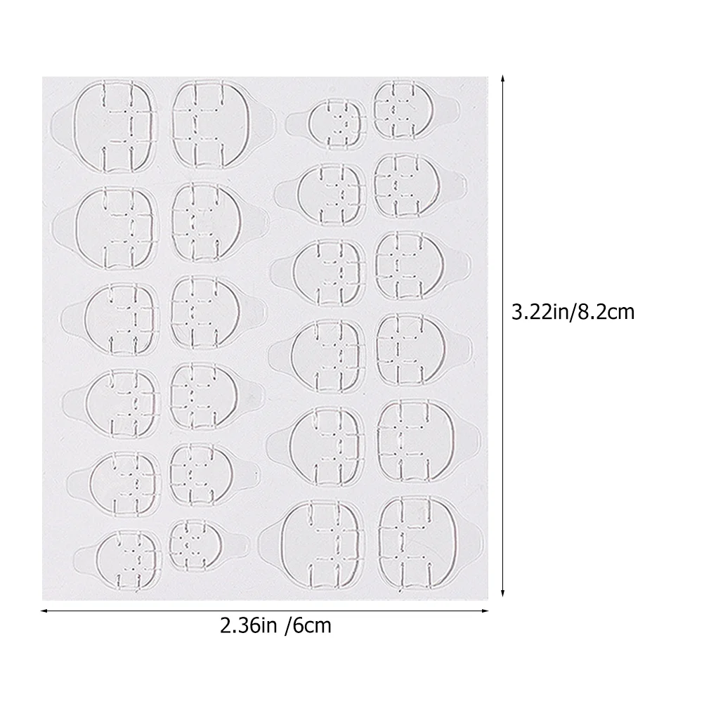 Autocollants adhésifs double face pour ongles, presse sur gel transparent, onglets collants pour colle MSI, N64, 20 feuilles