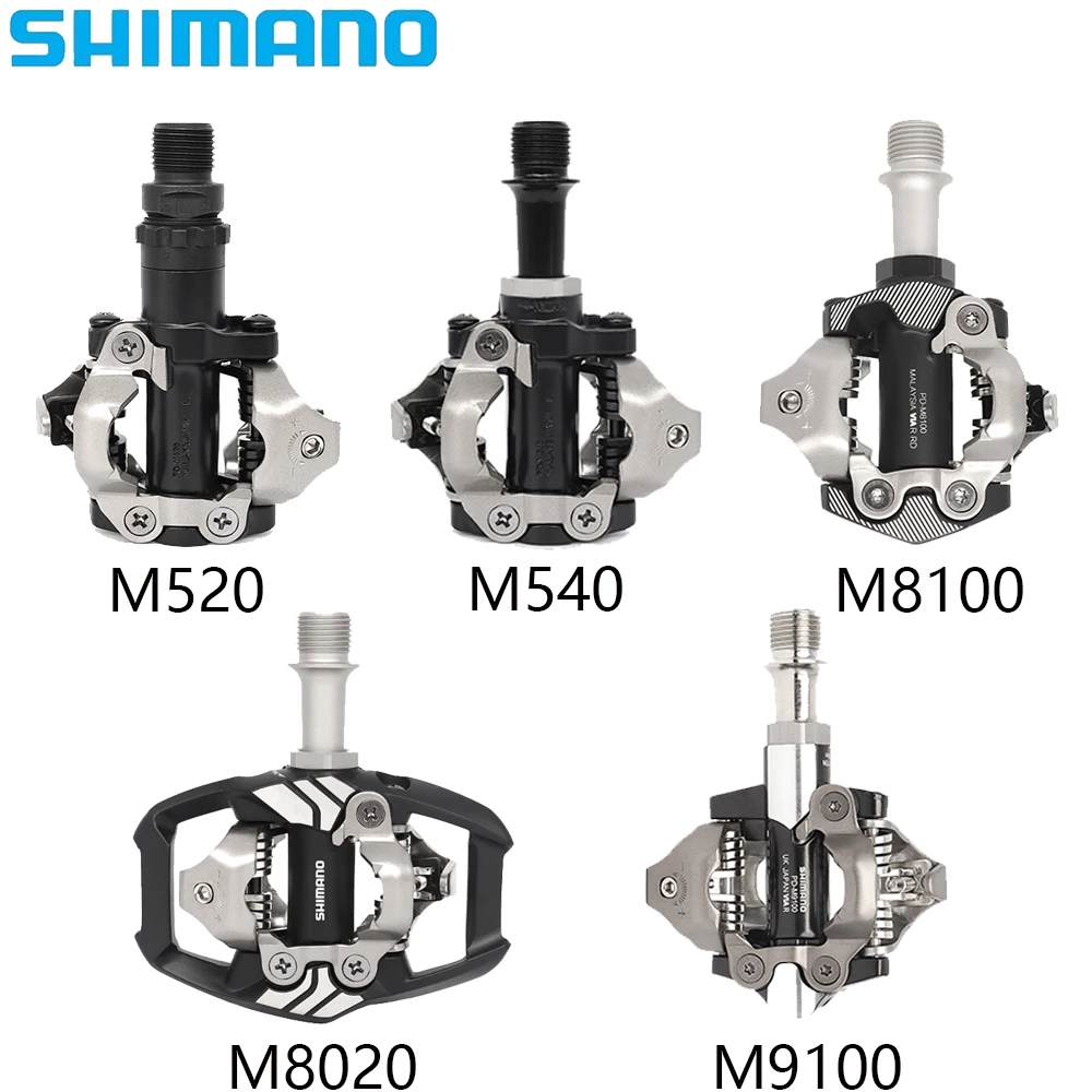 SHIMANO PD M520 M540 M8020 M8100 M9100 MTB Mountain Bike Self-Locking SPD Pedals For MTB Bicycle Racing Parts