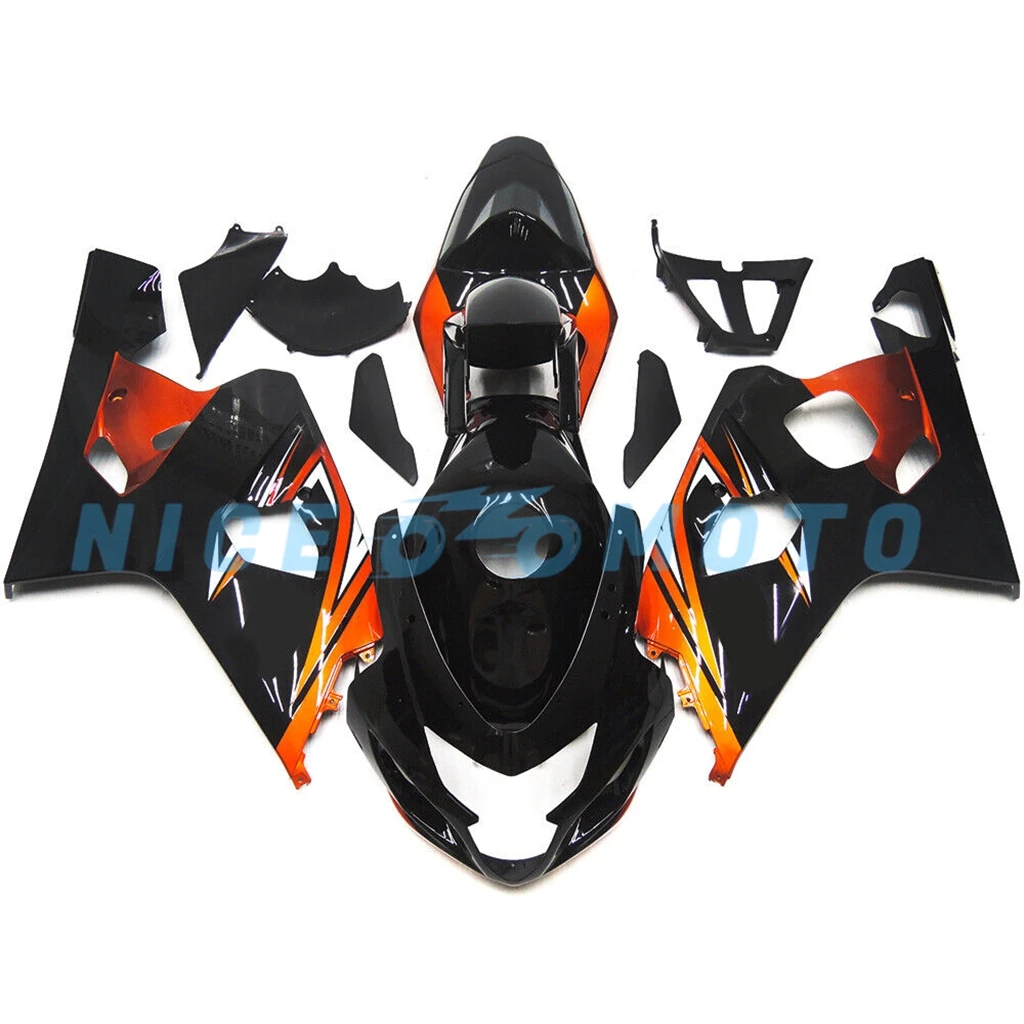 Best Aftermarket Part Fairing Kit Fit For Suzuki GSXR600 750 2004 2005 GSXR750 04 05 K4 GSXR 600  Black Orange Bodywork