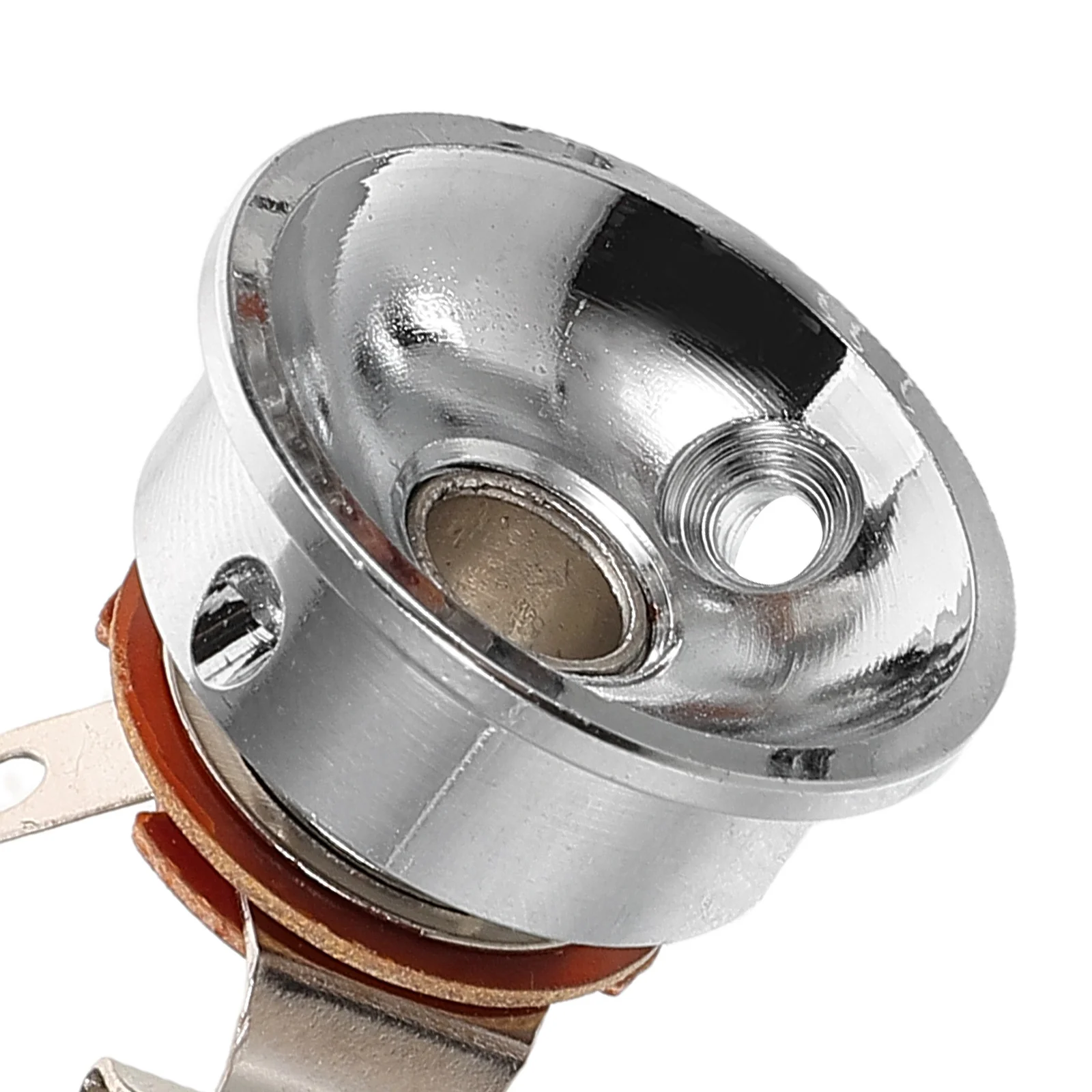 2 قطعة ملحقات الجيتار الكهربائي كوب مستدير مقبس الصوت لوحة متينة البناء البلاستيكي المعدني متوافق مع مختلف #3