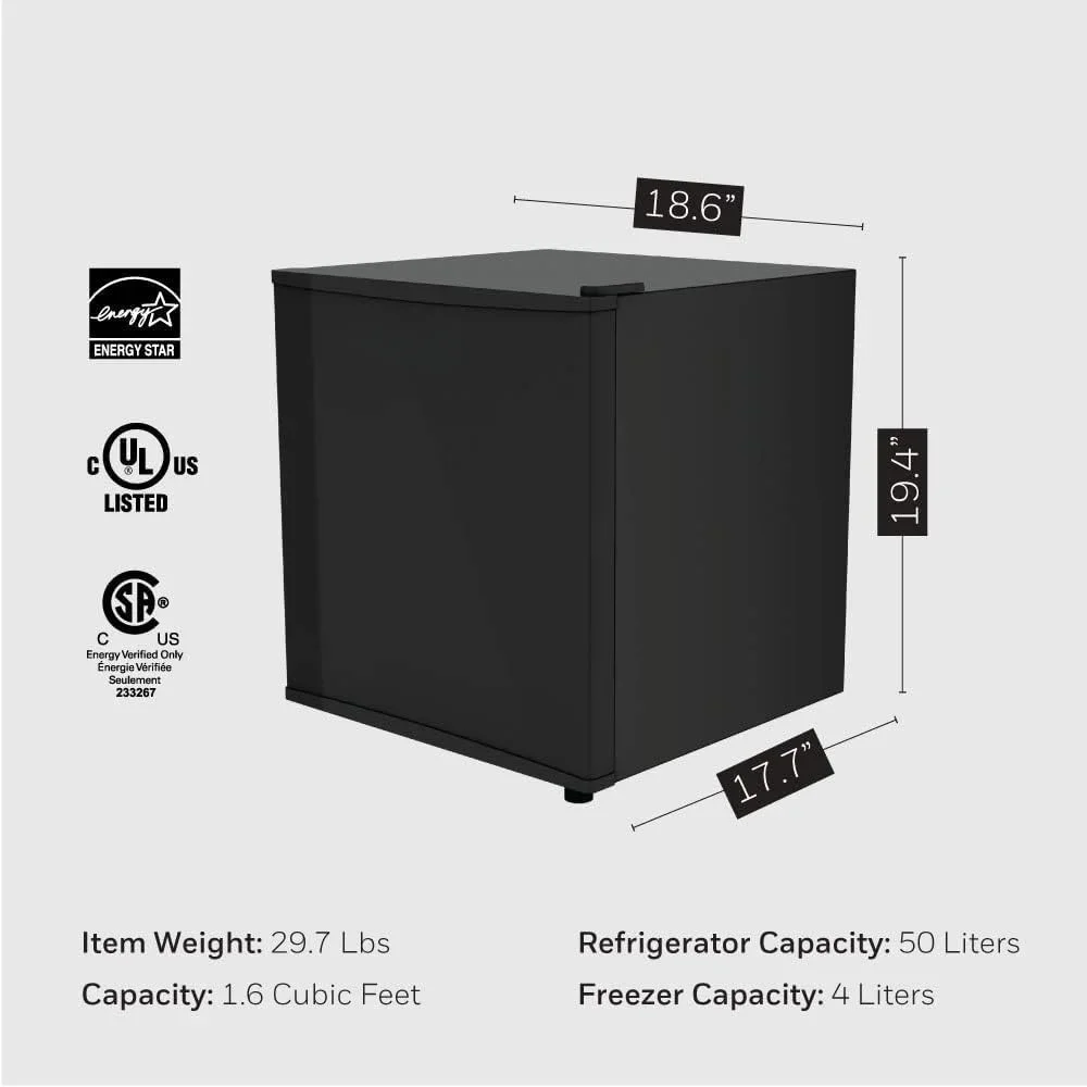 Compact Mini Fridge  with freezer single door low noise suitable for in-bedroom office adjustable temperature Camping Cooler